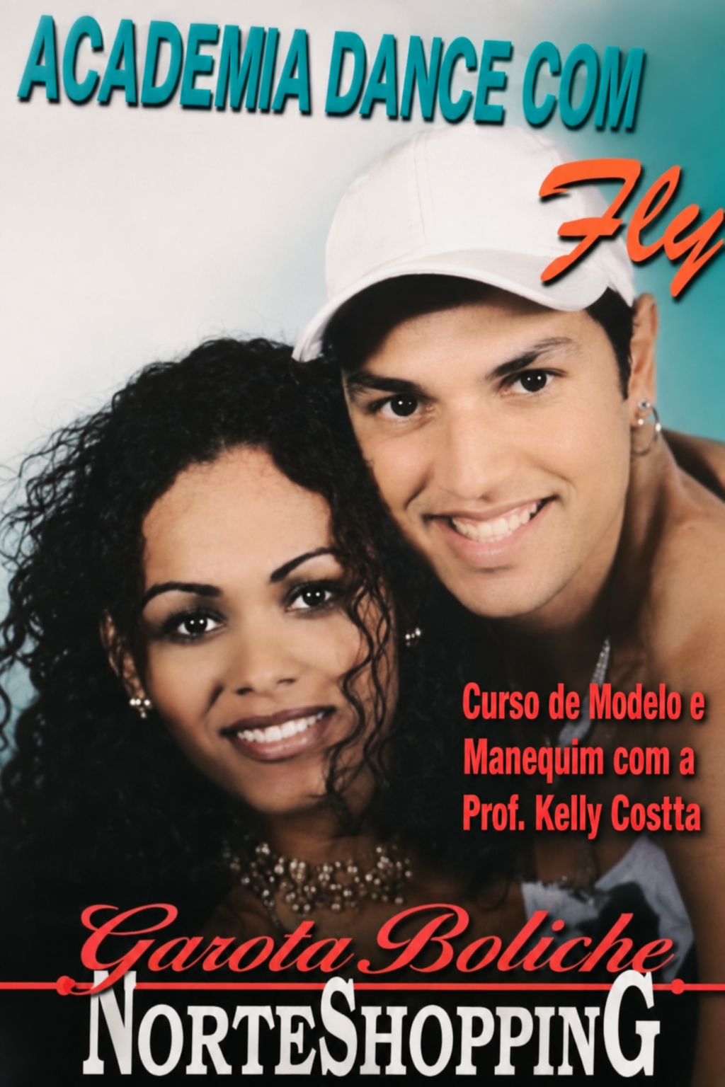 Capa histórica de revista com Kelly Costta e Fly divulgando curso de modelos e manequim
